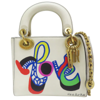 【二手名牌BRAND OFF】Dior 迪奧 白色 牛皮 Lady Dior 两用包