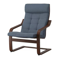 POÄNG 扶手椅, 棕色/gunnared 藍色, 41 公分