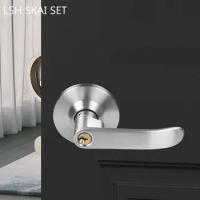 Aluminium Alloy Bedroom Door Lock Bathroom Door Handle Single Tongue Lock Mute Security Door Lockset Household Hardware Fitting