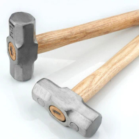 1pcs Heavy Duty Wooden Handle Sledge Hammer High Carbon Steel Octagon Hammer Square Head Big Hammer Masonry Hammer