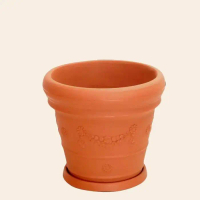 CLARIS Pot Bunga Besar Terracotta No. 50 + tatakan 5505