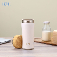 【IKUK 艾可】 真陶瓷保溫杯-木簡約旋蓋陶瓷杯360ml(運動登山杯/環保隨行杯/口袋杯/陶瓷保溫瓶/咖啡保溫杯)