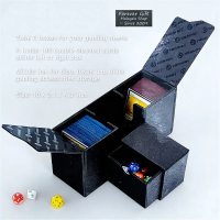 TCG Deck Box PU Leather 3 ROOM | Dice Card Storage Box For Pokรฉmon Card Yugioh One Piece | D57