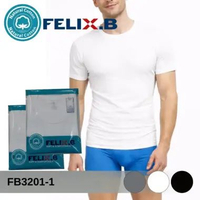 Felix.B Soft Cotton Round Neck Tubular FB3201-1 Kaos Oblong Pria PUTIH XL