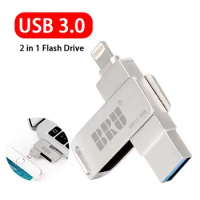 usb stick usb flash drive for iphone ipad pendrive 3.0 64gb usb 32gb 128gb 2 in 1 pen drive for ios external storage devices
