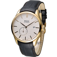 MIDO 美度 官方授權 Belluna II尊爵小秒針機械錶-M0244283603100銀x玫瑰金/40mm