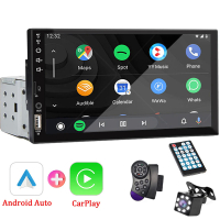 7 "รถวิทยุ1 Din Carplay Android เครื่องเล่นมัลติมีเดียอัตโนมัติ HD หน้าจอสัมผัส FM AUX อินพุตบลูทูธ MirrorLink Universal Autoradio