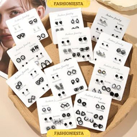 ANEKA SET ANTING-ANTING HITAM LUCU ELEGAN KOREA STYLE EARRING FASHION ACCESSORIES 2