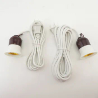 2.4M 4M AC E27 Power Cord extension Cable led Lamp Bulb Bases US Plug on off Switch Wire For Pendant Hanglamp Socket Holder q1
