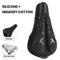 Waterproof Bicycle Seat Cushion Silicone Memory Foam Bike Seat Cushion Comfortable Memory Foam Bicycle Seat Cover for Mountain