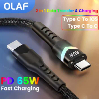 USB Type C Cable QC3.0 PD65W Fast Charging Cable For Samsung Xiaomi Huawei 27W PD Fast Charging Cord For iPhone Type C To C Wire