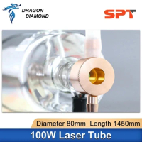 SPT C100 100-130W Co2 Laser Tube Dia. 80mm Length 1450mm For Co2 Laser Power Supply For Laser Engraver Cutting Machine