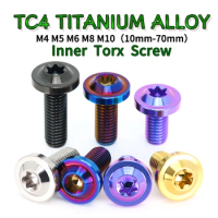Titanium Bolts M4/M5/M6/M8/M10x10/15/20/25/30/35/40/45/50/60/70mmTorx Head Screws for Motorcycle Riding Modification Fasteners