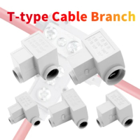 T type Wire Connector New wire terminals block T cable clamp shunt 6-25 copper 3pin cable Crimp Electrical Supplies insulation