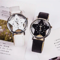 2018 New Brand Wecin Cute Five-pointed Star Designer Style Wholesale Female Watch Lovely Pu Leather Nice Women Clock Oem Time