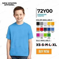 Kaos Polos New States Apparel Premium Cotton Youth T-Shirt 72y00 XL Black