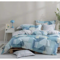 【MONTAGUT 夢特嬌】200織紗精梳棉兩用被床包組(雙人)解構藍調 GA51823-BF5