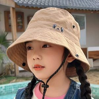 日系兒童防曬帽摺疊便攜漁夫帽戶外速幹防水遮陽透氣大簷夏季出遊