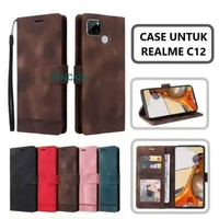 SUNCASE Realme C12 cover hp model dompet multi fungsi flip case wallet leather SUNCASE GREEN