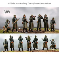 1/72 German Artillery Team (7 members) Winter Finished Colored Soldier Model