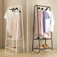 Modern Metal Standing Coat Rack Design Space Saver Shoe Rack Storage Clothes Hanger Bedroom Room Furniture