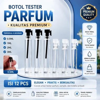 No Brand Botol Parfume Mini Kaca Kecil Refill Tester 0,5ml 1ml 2ml 3ml Tabung Reaksi 0,5 ml Hitam
