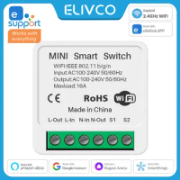 16A eWelink Wifi Mini Smart Switch 2-Way DIY Switch Circuit Breaker Timer Module Support Alexa Google Home Alice SmartThings