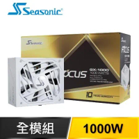 海韻 Focus GX-1000 1000W 金牌 全模組 ATX3.0(PCIe 5.0)電源供應器《白》(10年保)