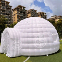 Portable Inflatable Igloo Dome Tent with Led Light 2 Windows Shelter Igloo Marquee for Party Wedding Camping