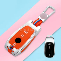 Zinc Alloy+TPU Remote Start Car Key Case Cover Protector Holder Auto Accessories For Mercedes Benz A C G E S Class W213 E200