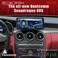Android 13 256G 12.3'' Car Radio Multimedia For Mercedes Benz C W205 GLC-X25 V CLASS W446 2015-2020 NTG 5.0 5.5 Carplay Stereo