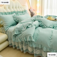 韓版公主風水四件組 床包組 床裙款 床單款 單人三件組 雙人加大 四件套 床罩 蕾絲 少女心 精美刺繡 親膚裸睡