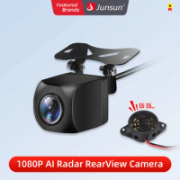Car Rearview Camera AHD 1080P Radar Alarm WaterProof 145° Wide-Angle Reverse Backup AI Smart Camera for Junsun Car Accessories
