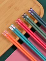 日式合金筷子家用高檔一人一筷防滑耐高溫家庭分餐快子網紅長筷子