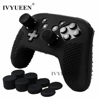 IVYUEEN Silicone Rubber Cover Case for Nintend Switch NS NX Pro Controller Protective Skin with 8 Caps Grips for NintendoSwitch