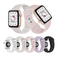 Silicone Watch Strap with Hello Kitty Pattern Suitable for Apple IwatchS987654SE Watch Replacement Parts Strap with Cute Style