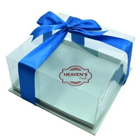 Box kue/tart/mika/pudding 22X22X15 Biru