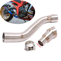For Honda CBR650F CB650F 2014-2018 CBR650R CB650R 2019-2022 Exhaust Pipe Motorcycle Middle Link Tube Slip On 61mm Muffler Escape