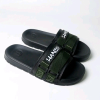 Sandal Slide Hanzo Webbing Cross Velcro Sendal Pria