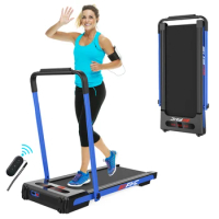 2 in 1 Under Desk Treadmill - 3.5 HP Folding Treadmill for Home, Installation-Free Foldable Treadmill Compact Electric Running M