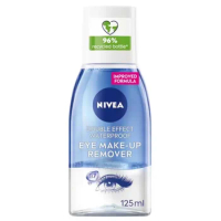 NIVEA Double Effect Waterproof Eye Make-up Remover 125ml Cleansing Water Deep Clean Mild No Irritation Makeup Cleanser Cosmetics