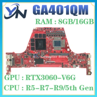 GA401Q Mainboard For ASUS GA401QM GA401QC GA401QE GA401QEC Laptop Motherboard R5 R7 R9 RTX3060/V6G RTX3050/RTX3050Ti-V4G
