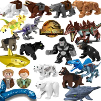 Big Sale!!! Jurassic Park World Dinosaurs Indoraptor Triceratops Indominus Rex T-Rex Model Building Blocks Toys For Children