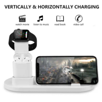 KOOYUTA 3 in1 Qi Wireless Charger For Apple Watch 6 5 4 3 2 Fast Charging Dock Station for iPhone 8 Pus X XS XR 11 Pro MAX 12