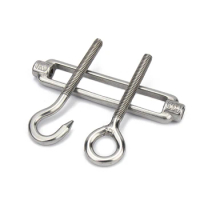 Adjust Chain Rigging Turn Buckle Screw Hook Wire Rope Tightener Fasten Link Stainless Steel Bolt Ring M5M6M8M10 OO CC OC Type