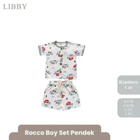 LIBBY Earth Setelan Baju Bayi Newborn Anak Laki Laki Lengan Pendek Celana Pendek - Rocco set Boy 0-4