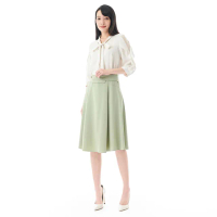 【KeyWear 奇威名品】A-Line腰封裝飾中長裙(共3色)