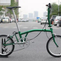 Aceoffix 16Inch Tri-Folding Bike 3/5Speed Folding Bicycle Chromium-Molybdenum Steel /Men's / Women's Post Green Bicycle