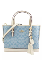 Coach Coach Mollie Tote 25 In Signature Chambray - Blue/White