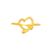 916 Yellow Gold Open Heart Ring [Modern Knot Design]